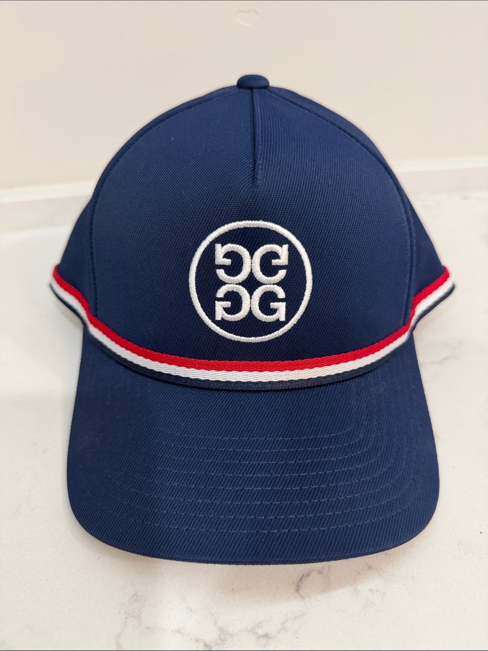 G/FORE Navy Baseball Cap with Red & White Trim